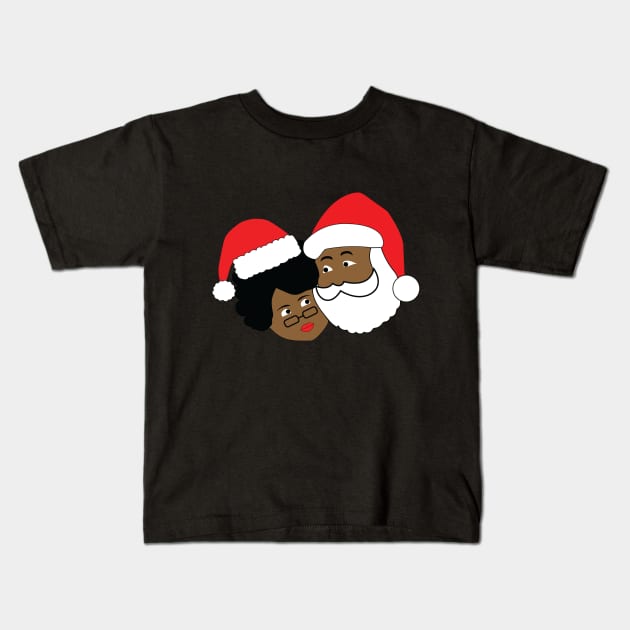 Black Santa and Mrs. Claus Kids T-Shirt by blackartmattersshop